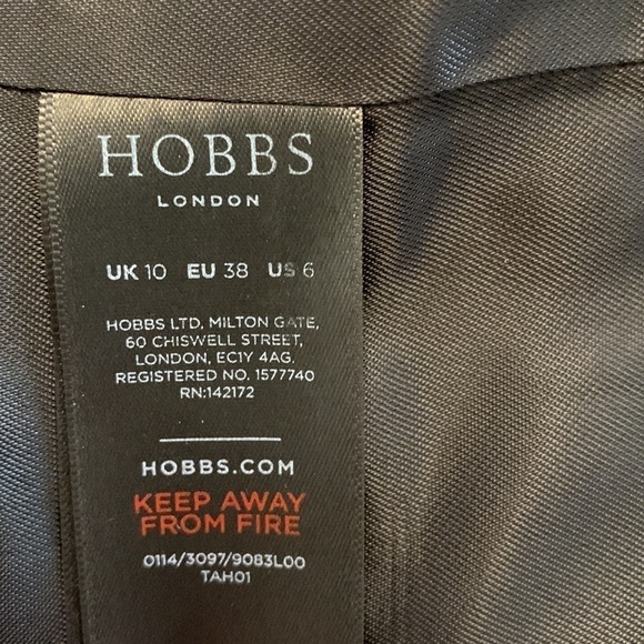 HOBBS LONDON car coat zippered front lined jacket boucle coat grey white size 6 - Picture 6 of 16